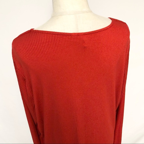 ➕ Cato Ribbed Bell Sleeve Lace Up Top Sz 22/24W - Picture 6 of 8